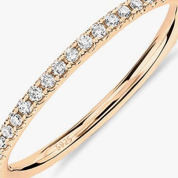 14k Gold & AAAAA CZ Stackable Eternity Ring NWT - Picture 3 of 4